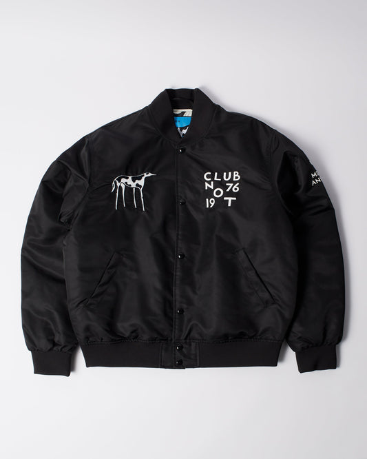 Club not 1976 satin bomber jacket